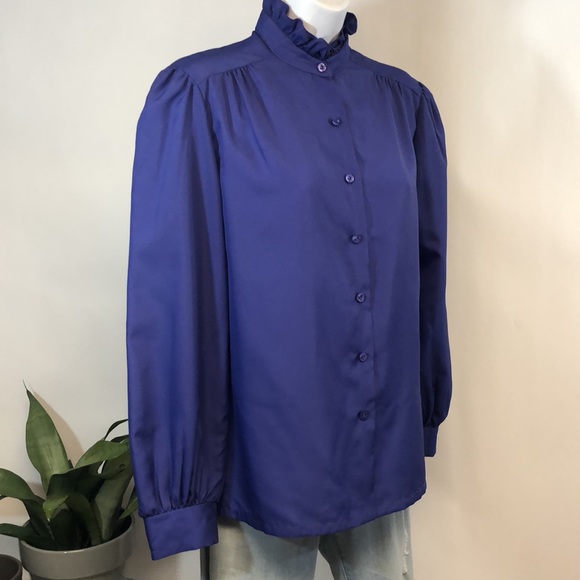 Women’s Vintage Judy Bond Purple Blouse - Picture 5 of 14